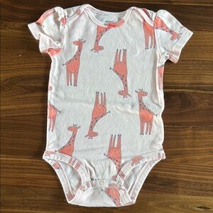 Carter's Pink Bodysuit with Playful Giraffe Print